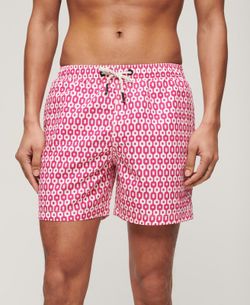 Bañador corto con dibujo geométrico Superdry Pink