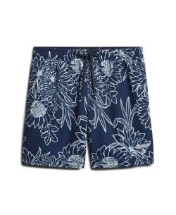 Bañador corto con estampado floral monocolor Superdry Blue