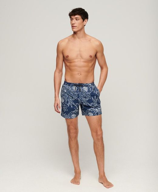Bañador corto con estampado floral monocolor Superdry Blue