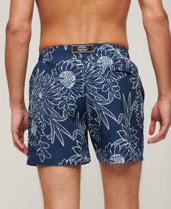 Bañador corto con estampado floral monocolor Superdry Blue