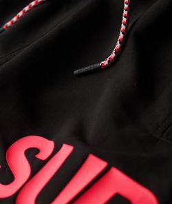 Bañador corto con letras branding contrastadas Superdry Black