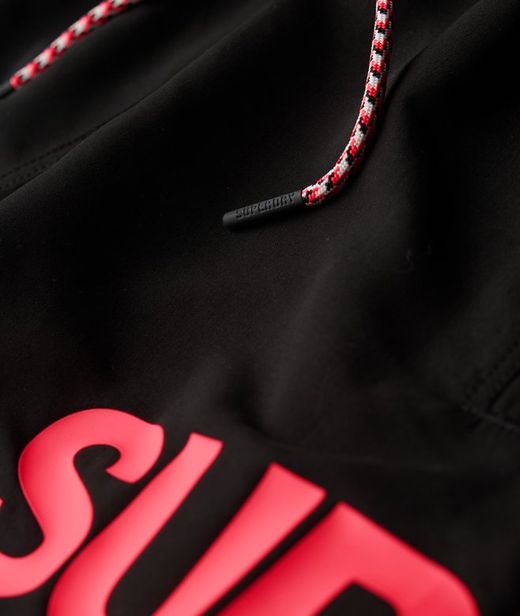 Bañador corto con letras branding contrastadas Superdry Black