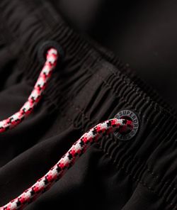 Bañador corto con letras branding contrastadas Superdry Black