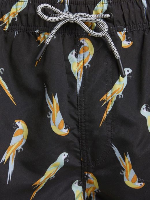 Bañador estampado papagayos multicolor Jack & Jones Black