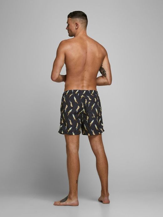 Bañador estampado papagayos multicolor Jack & Jones Black