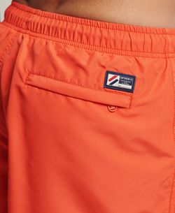 Bañador liso con letras contrastadas branding Superdry Havana Orange