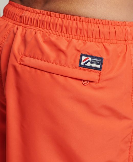 Bañador liso con letras contrastadas branding Superdry Havana Orange