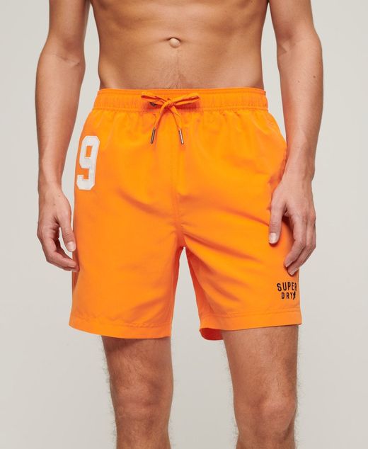 Bañador liso con número 9 Superdry Orange