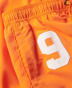 Bañador liso con número 9 Superdry Orange