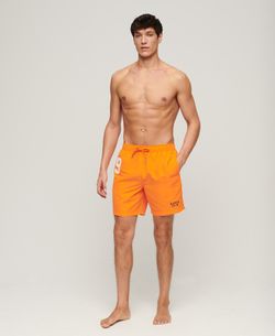 Bañador liso con número 9 Superdry Orange