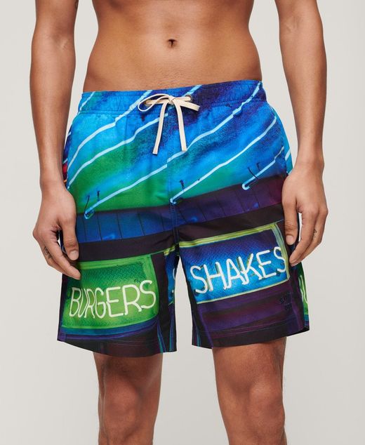 Bañador total print Soda & burgers Superdry Navy Peony