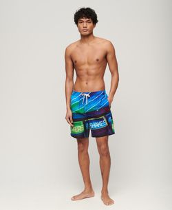 Bañador total print Soda & burgers Superdry Navy Peony