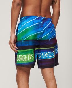 Bañador total print Soda & burgers Superdry Navy Peony