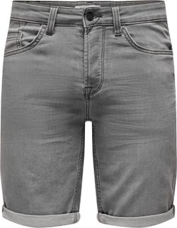 Bermuda 5 bolsillos tejana de aspecto desgastado Only & Sons Grey Denim
