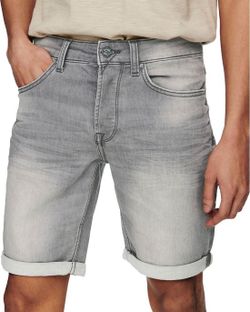 Bermuda 5 bolsillos tejana de aspecto desgastado Only & Sons Grey Denim
