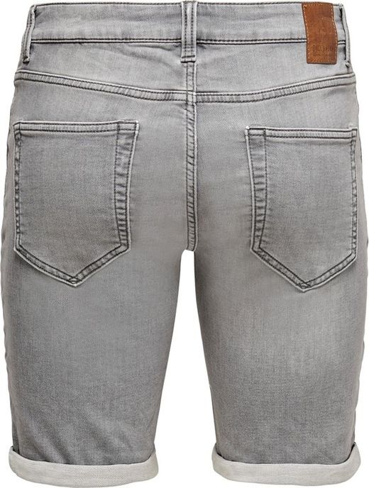 Bermuda 5 bolsillos tejana de aspecto desgastado Only & Sons Grey Denim