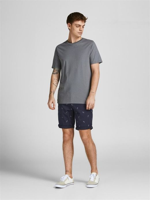 Bermuda algodón con dibujo piñas Jack & Jones Navy Blazer