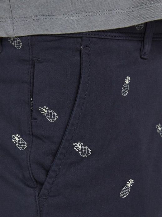 Bermuda algodón con dibujo piñas Jack & Jones Navy Blazer