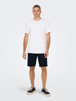 Bermuda algodón con dobladillo Only & Sons Dark Navy