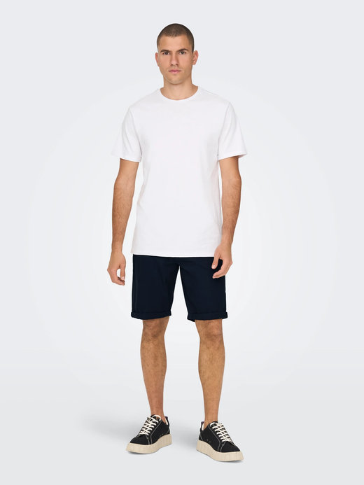 Bermuda algodón con dobladillo Only & Sons Dark Navy