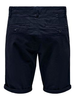 Bermuda algodón con dobladillo Only & Sons Dark Navy
