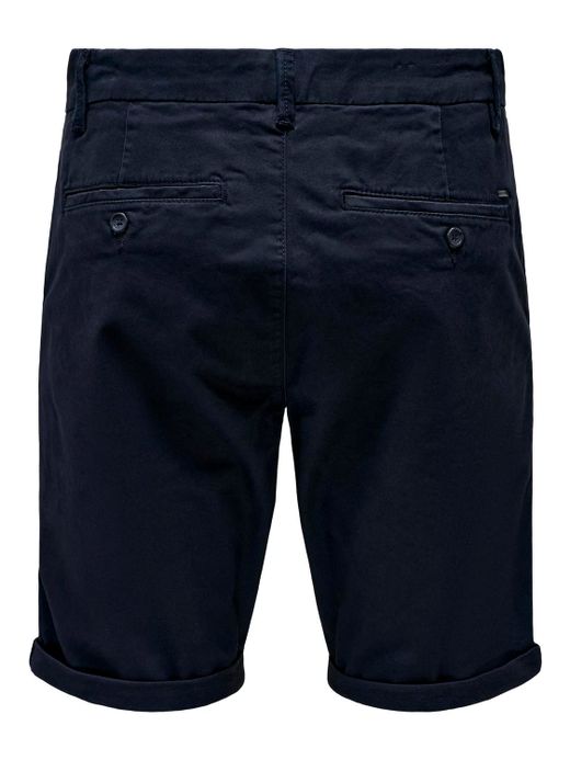 Bermuda algodón con dobladillo Only & Sons Dark Navy