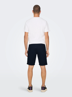 Bermuda algodón con dobladillo Only & Sons Dark Navy