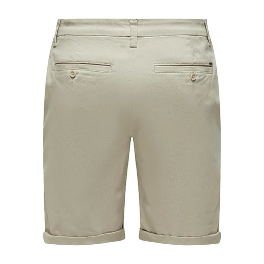 Bermuda algodón con dobladillo Only & Sons Silver Mink