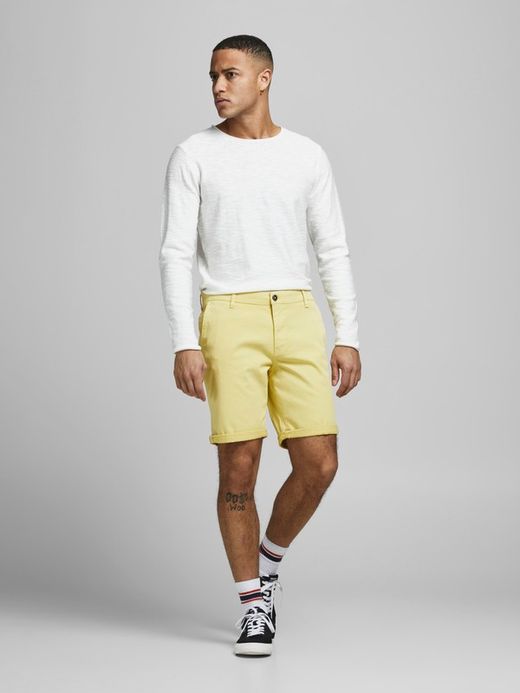 Bermuda algodón desgastada Jack & Jones Yellow