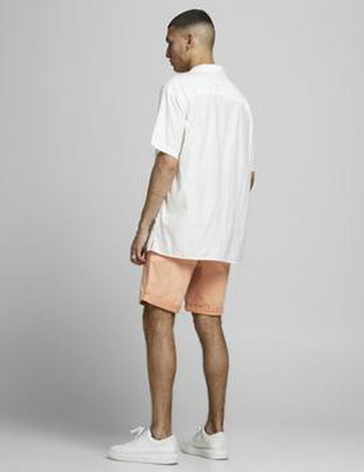 Bermuda algodón desgtastada Jack & Jones Coral