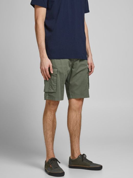 Bermuda cargo de aspecto desgastado Jack & Jones Dusty Olive