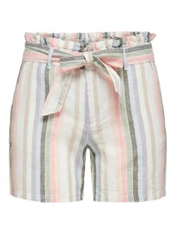 Bermuda con cinturón rayas Only Desert Taupe