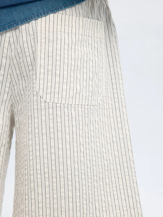 Bermuda con goma con rayas monocolor Selected Egret