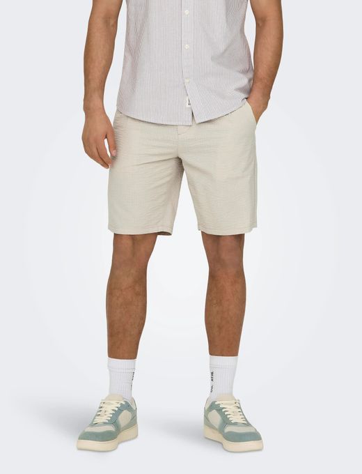 Bermuda con pinzas y cordón microarrugado Only & Sons Silver Lining