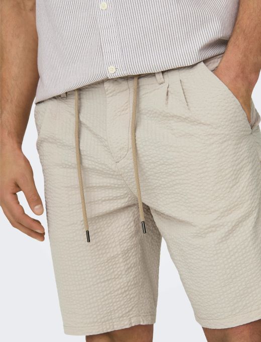 Bermuda con pinzas y cordón microarrugado Only & Sons Silver Lining