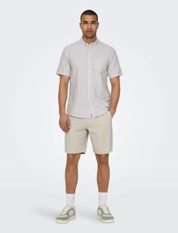 Bermuda con pinzas y cordón microarrugado Only & Sons Silver Lining