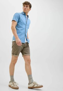 Bermuda de 5 bolsillos con micro diagonal Jack & Jones Beige