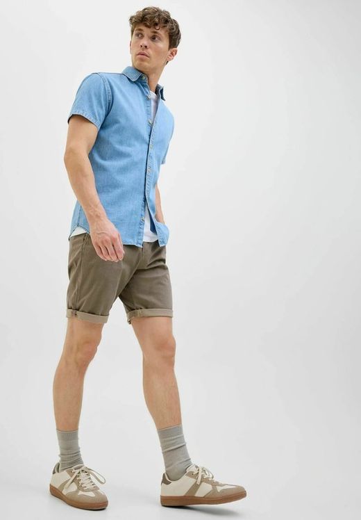 Bermuda de 5 bolsillos con micro diagonal Jack & Jones Beige