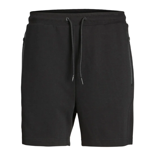 Bermuda de chándal con bolsillos cremalleras Jack & Jones Black