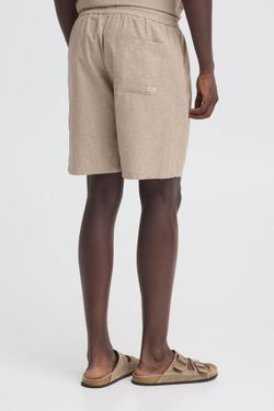 Bermuda de lino con goma y cordón Blend Of America Beige