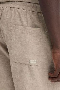 Bermuda de lino con goma y cordón Blend Of America Beige