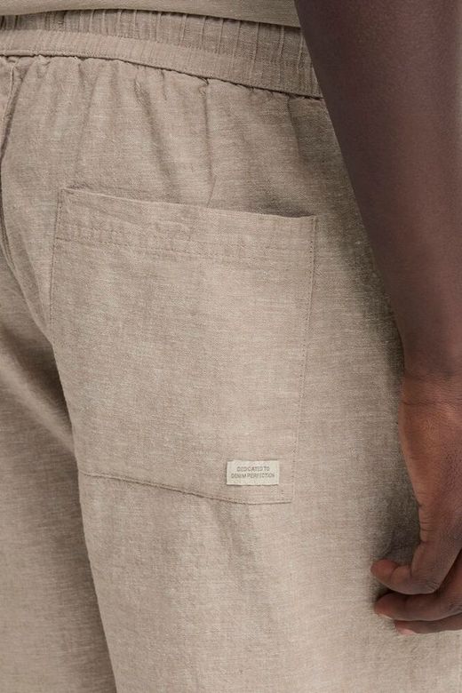 Bermuda de lino con goma y cordón Blend Of America Beige