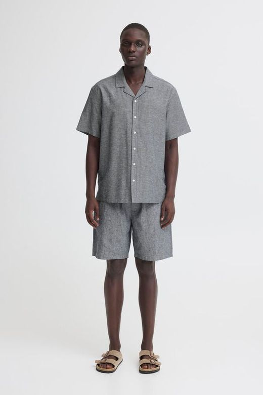 Bermuda de lino con goma y cordón Blend Of America Navy