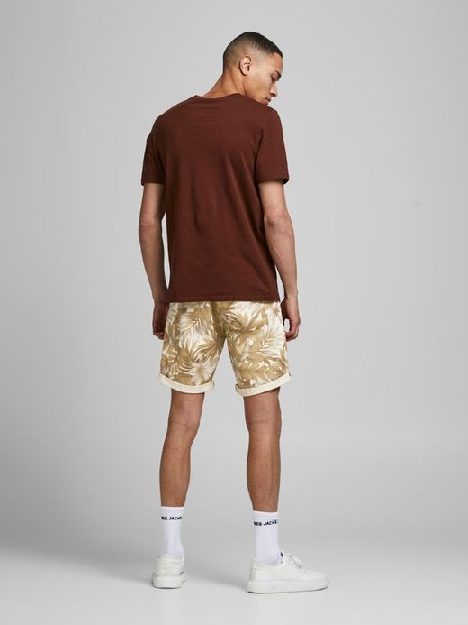 Bermuda estampada hojas tropicales Jack & Jones Beige