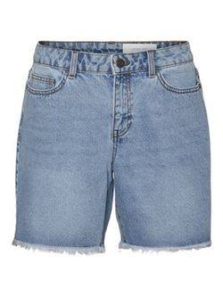 Bermuda tejana 5 bolsillos con deshilachado Noisy May Light Blue Den