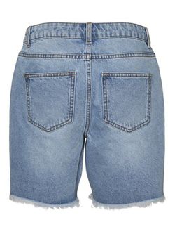 Bermuda tejana 5 bolsillos con deshilachado Noisy May Light Blue Den