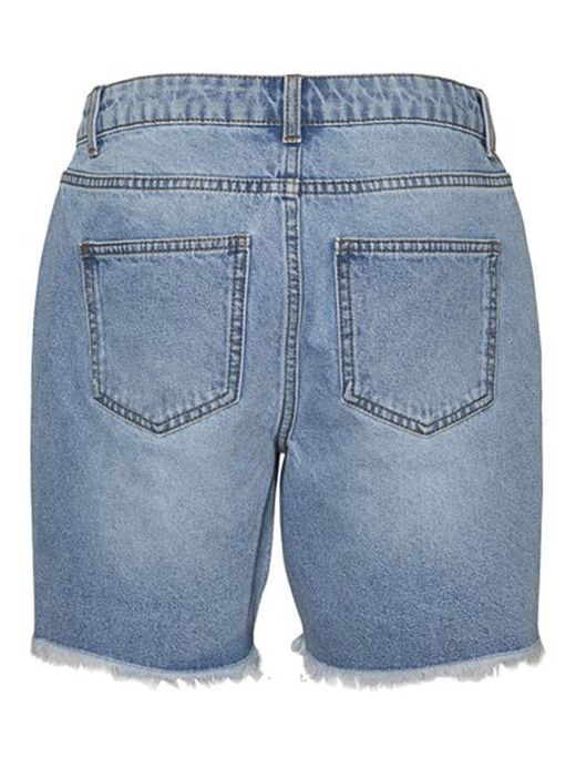 Bermuda tejana 5 bolsillos con deshilachado Noisy May Light Blue Den