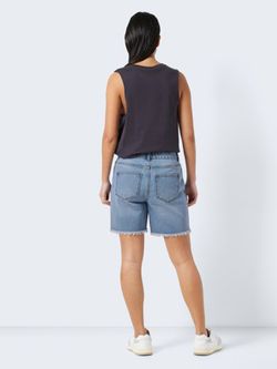 Bermuda tejana 5 bolsillos con deshilachado Noisy May Light Blue Den