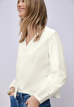 Blusa m/l con bordado en la manga Street One Off White