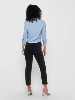 Blusa m/l con nudo microrayas Only Medium Blue